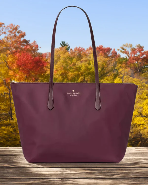 Kate Spade Kitt Ksnyl Tote Bag Deep Cherry