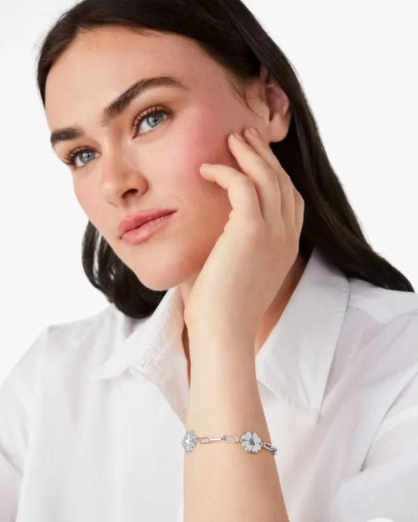 Kate Spade Spades & Studs Chain Link Bracelet Silver