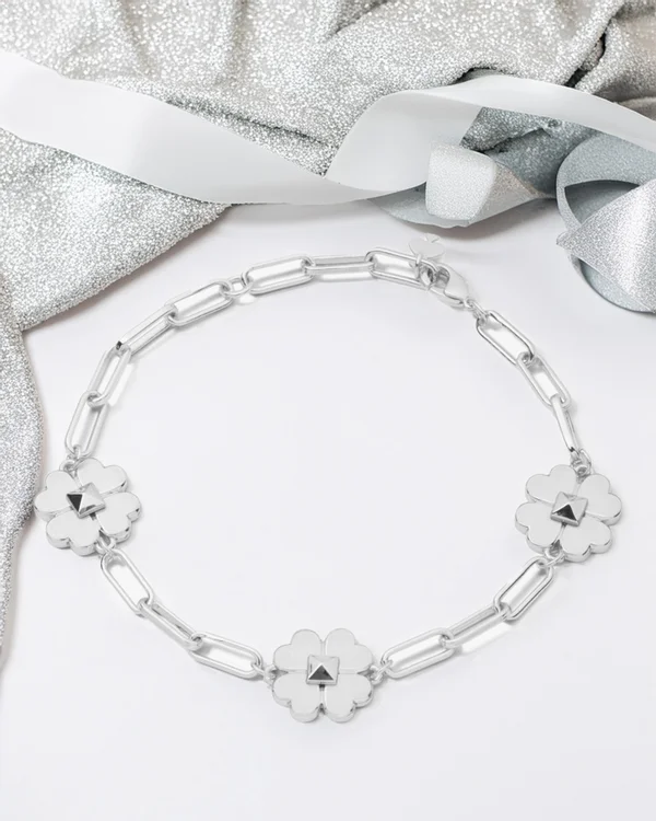 Kate Spade Spades & Studs Chain Link Bracelet Silver