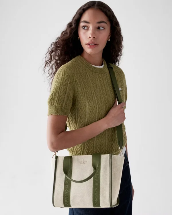 Kate Spade Kip Canvas Small Tote Enchanted Green