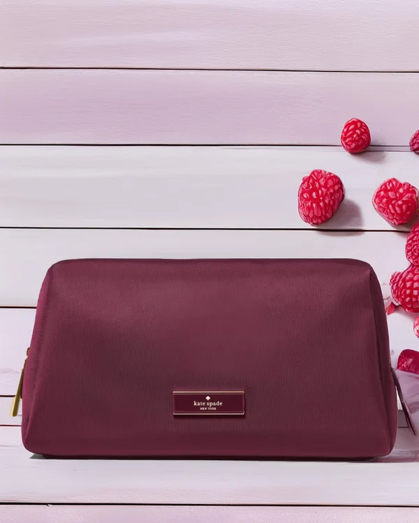 Kate Spade Carter Nylon Cosmetic Pouch Deep Cherry