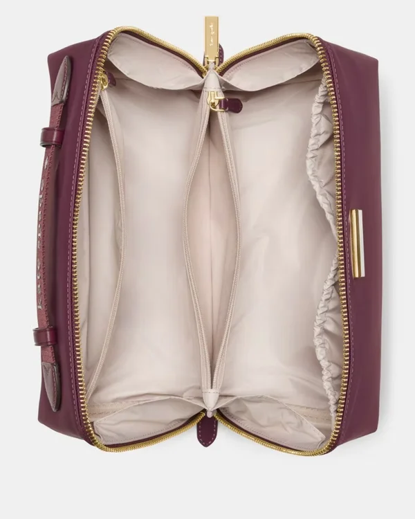 Kate Spade Carter Nylon Travel Cosmetic Pouch Deep Cherry