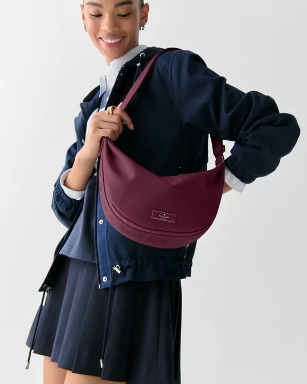Kate Spade Carter Nylon Sling Crossbody Bag Deep Cherry