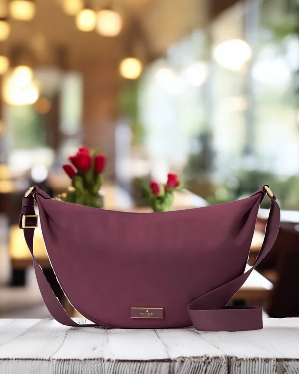 Kate Spade Carter Nylon Sling Crossbody Bag Deep Cherry