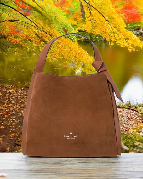 Kate Spade Knott Suede Carryall Bag Warm Gingerbread