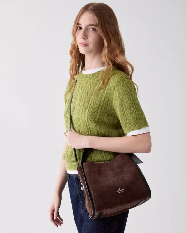 Kate Spade Knott Suede Carryall Bag Hot Fudge