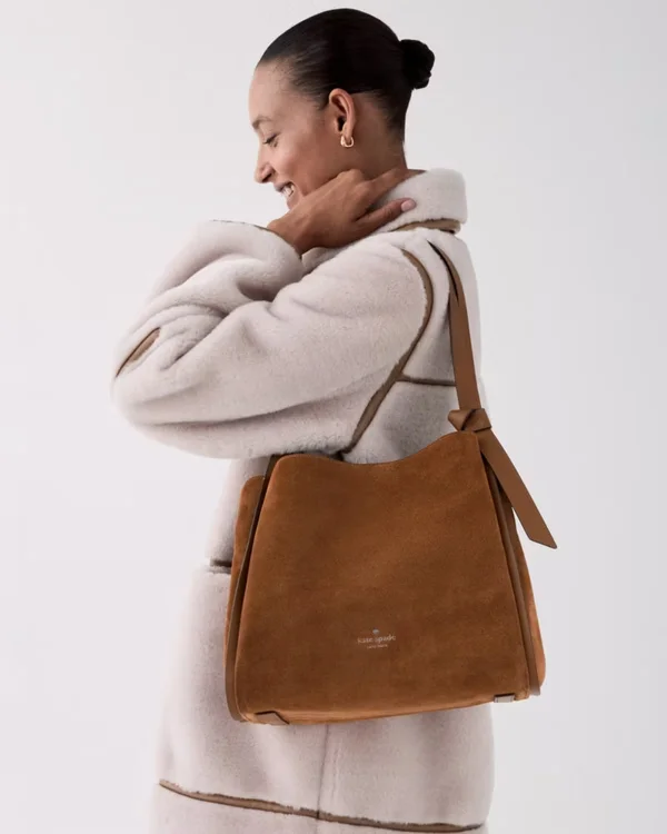 Kate Spade Knott Suede Large Carryall Warm Gingerbread