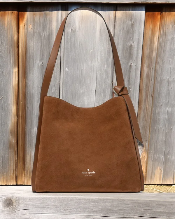 Kate Spade Knott Suede Large Carryall Warm Gingerbread