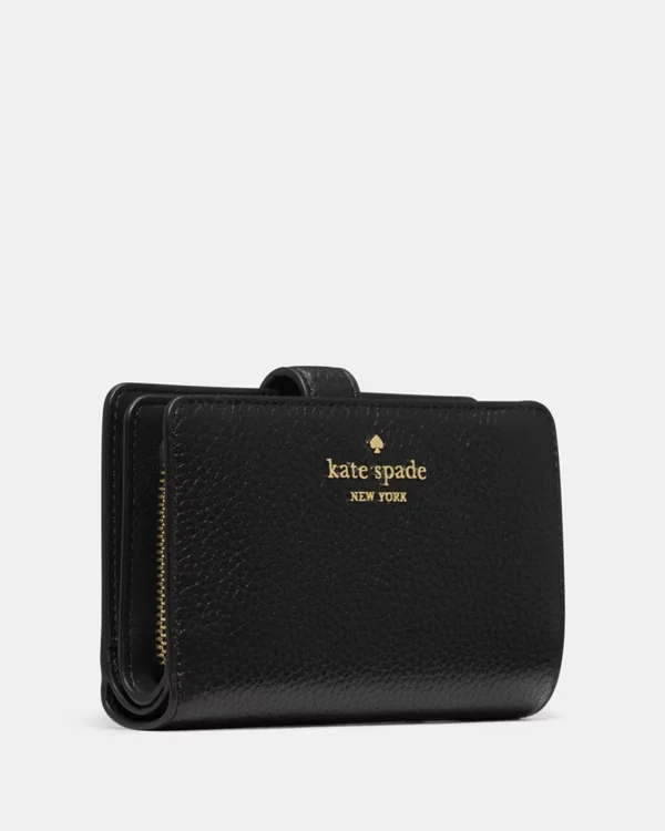 Kate Spade Pebbled Medium Bifold Wallet Black