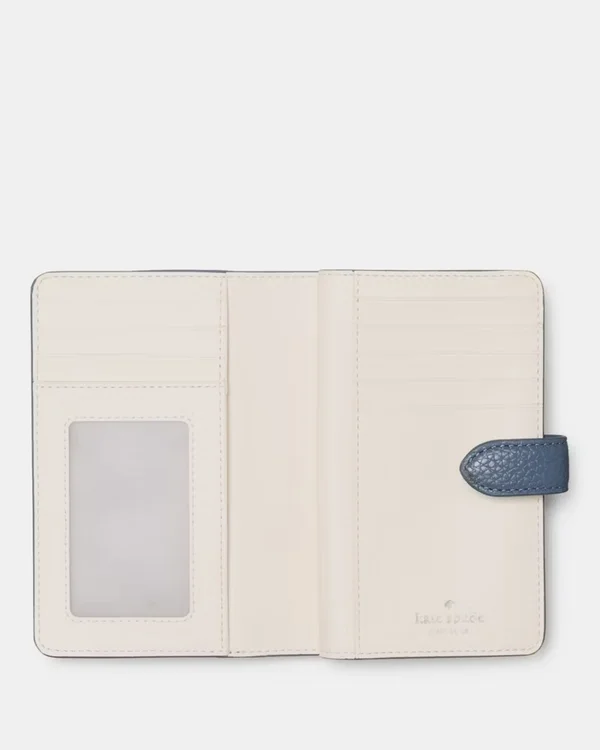 Kate Spade Pebbled Medium Bifold Wallet Cinder Grey