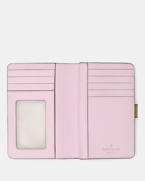 Kate Spade Pebbled Medium Bifold Wallet Elm