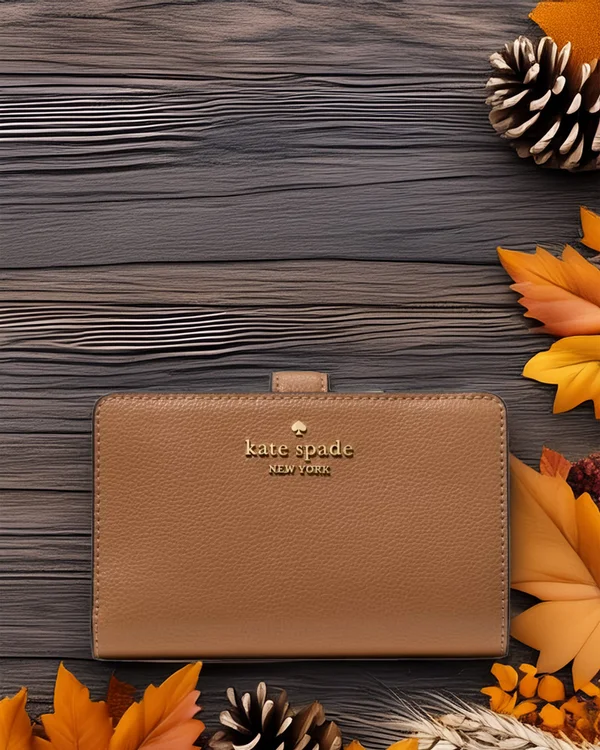 Kate Spade Pebbled Medium Bifold Wallet Tuscan Brown
