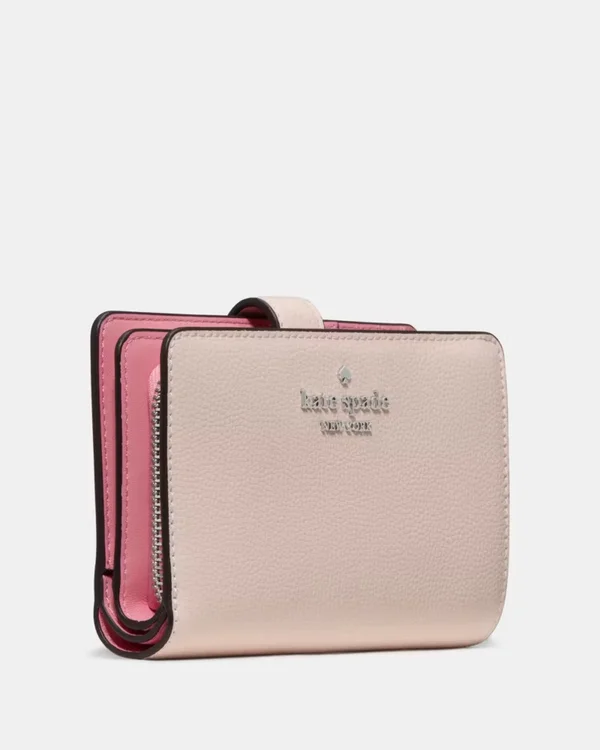 Kate Spade Pebbled Medium Bifold Wallet Powdered Sugar