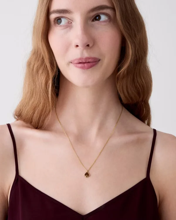 Kate Spade Everyday Spade Enamel Mini Pendant Chocolate Truffle