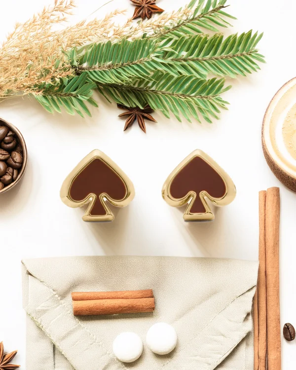 Kate Spade Everyday Spade Enamel Studs Chocolate Truffle