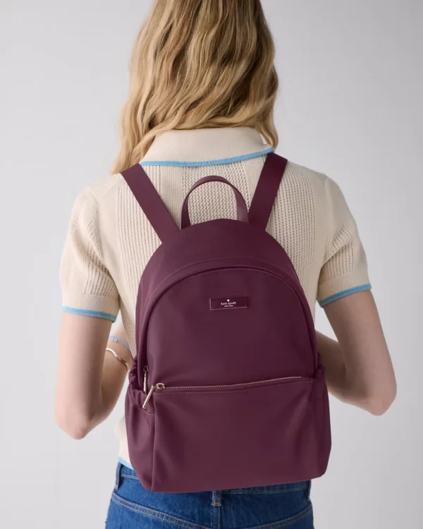 Kate Spade Carter Nylon Dome Backpack Deep Cherry