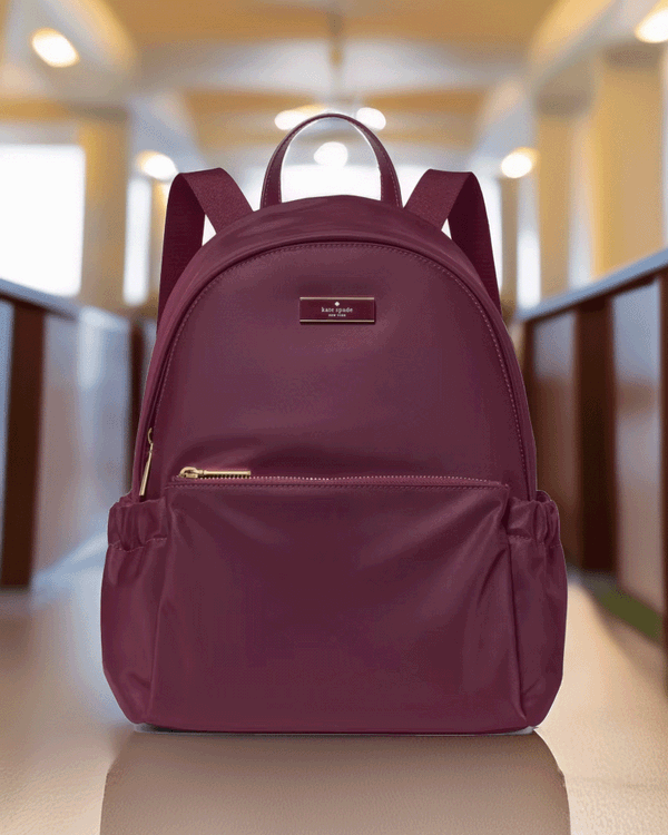 Kate Spade Carter Nylon Dome Backpack Deep Cherry