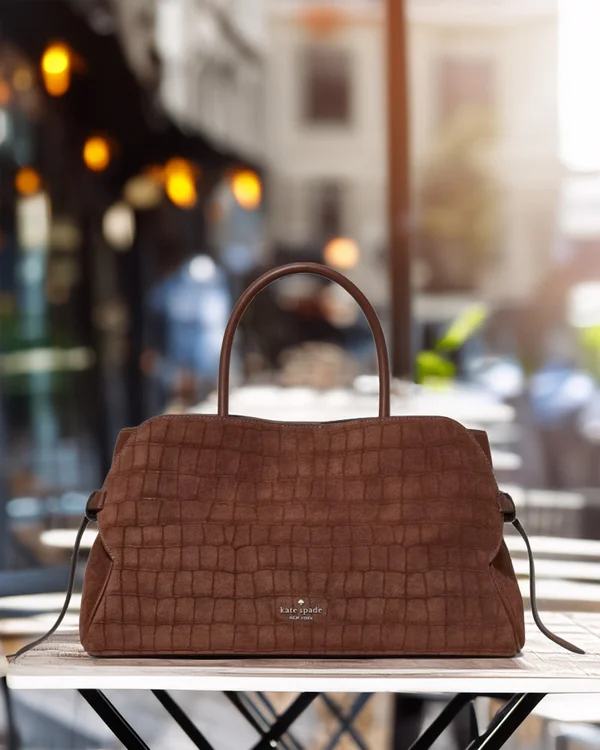 Kate Spade Harper Suede Croc Satchel Bag