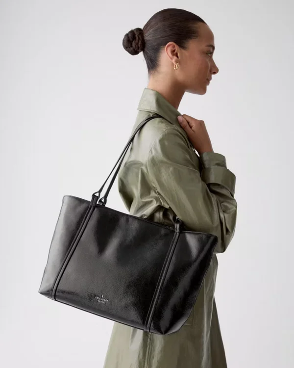 Kate Spade Marlowe Shiny Leather Tote Bag Black