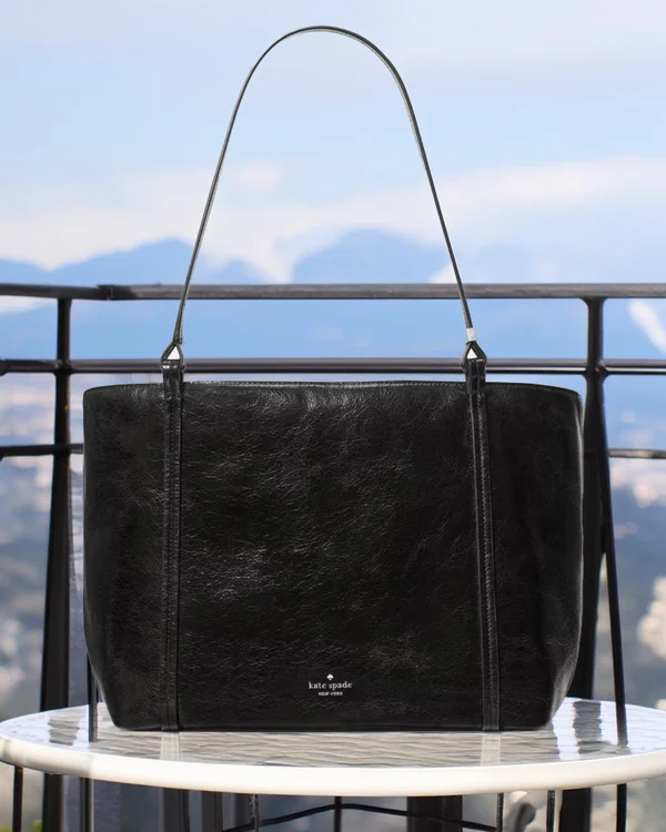 Kate Spade Marlowe Shiny Leather Tote Bag Black