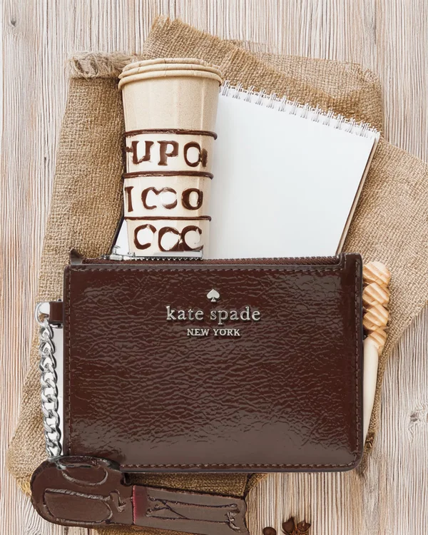 Kate Spade Shiny Leather Key Ring Card Holder