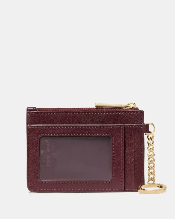 Kate Spade Floral Key Ring Card Holder Grenache