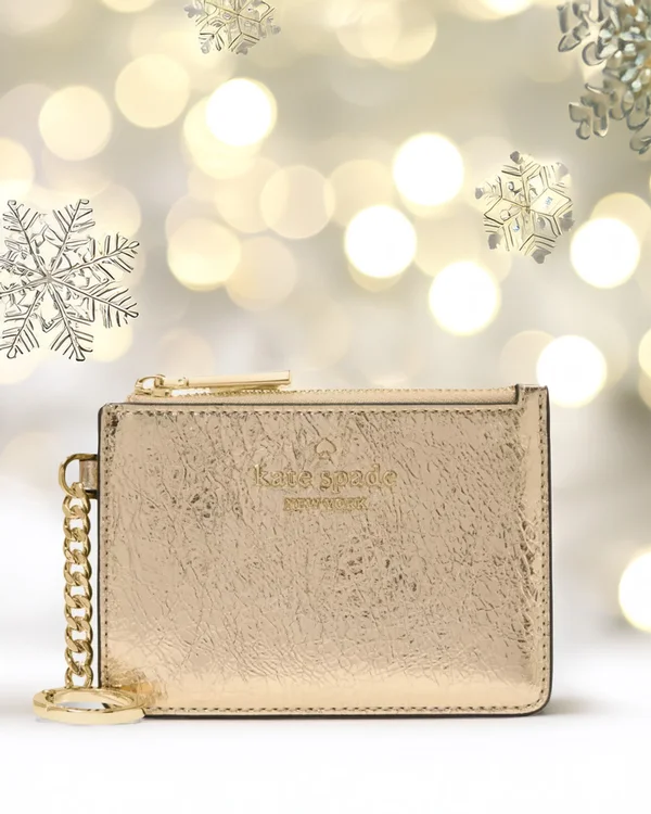Kate Spade Metallic Key Ring Card Holder