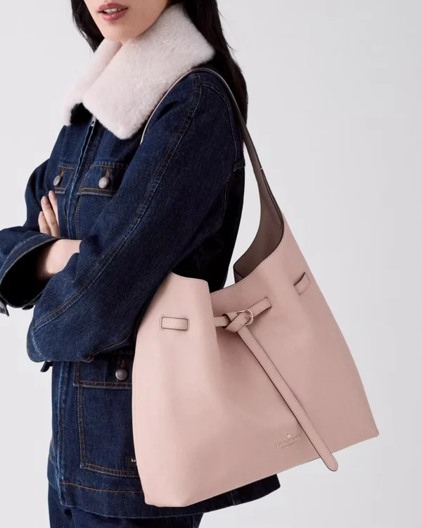 Kate Spade 454 Belted Large Shoulder Bag Rose Smoke