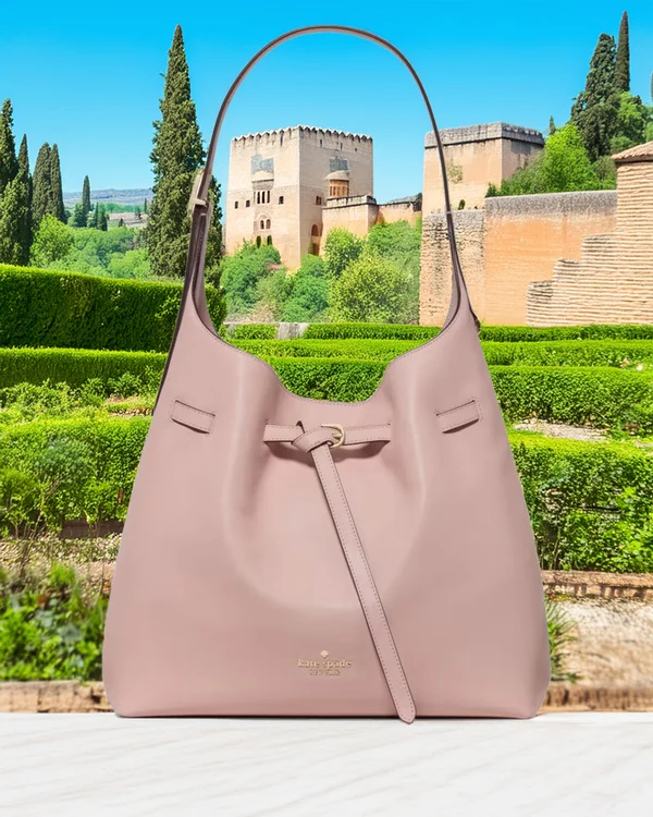 Kate Spade 454 Belted Large Shoulder Bag Rose Smoke