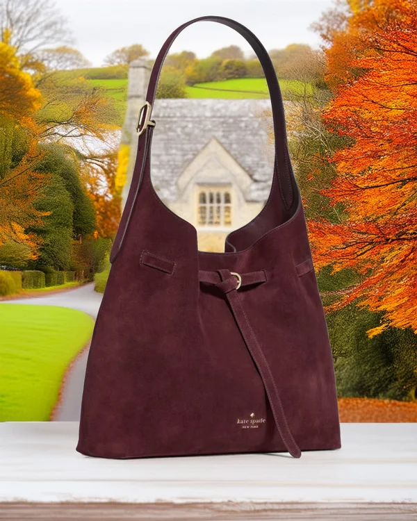 Kate Spade 454 Suede Belted Large Shoulder Bag