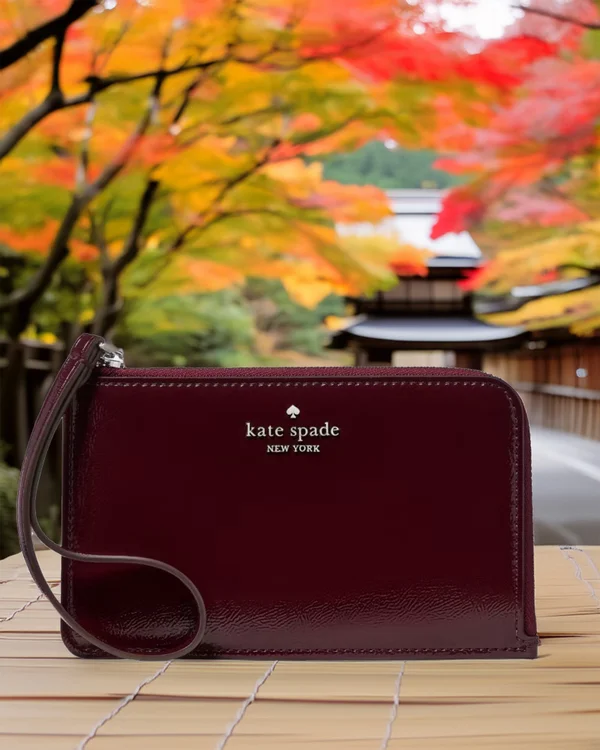Kate Spade Lucy Shiny Small Wristlet Grenache