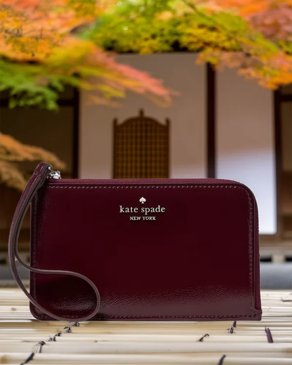 Kate Spade Lucy Shiny Small Wristlet Grenache