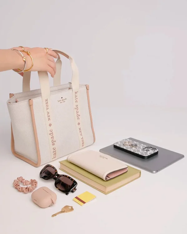 Kate Spade Kip Canvas Small Tote Light Fawn