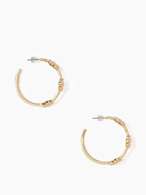 Kate Spade Gleaming Gardenia Flower Hoops Gold