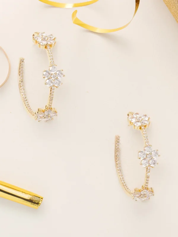 Kate Spade Gleaming Gardenia Flower Hoops Gold