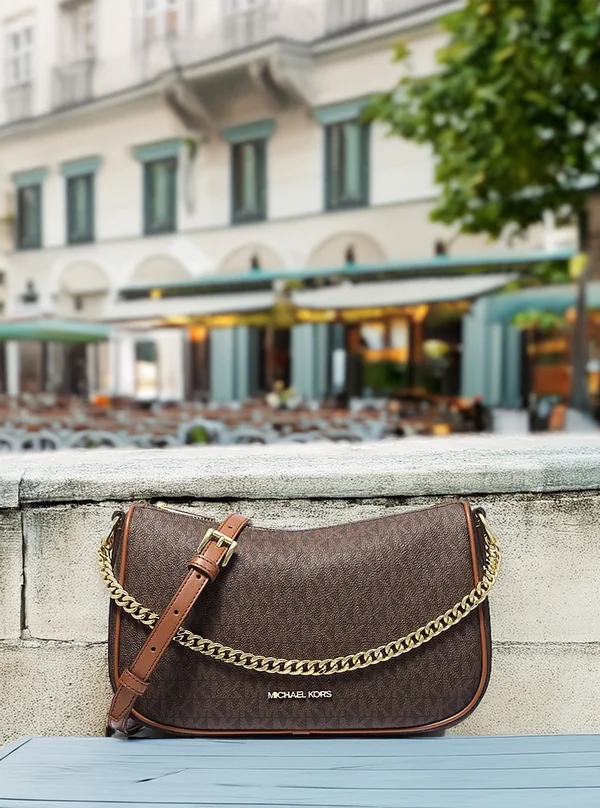 Michael Kors M Logo Convertible Crossbody Bag Brown