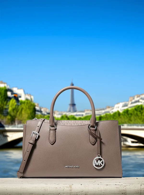 Michael Kors Medium Top-Zip Satchel Mushroom