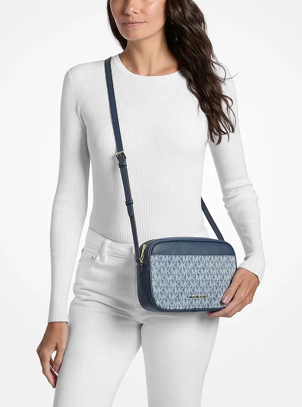 Michael Kors Denim Camera Crossbody Bag