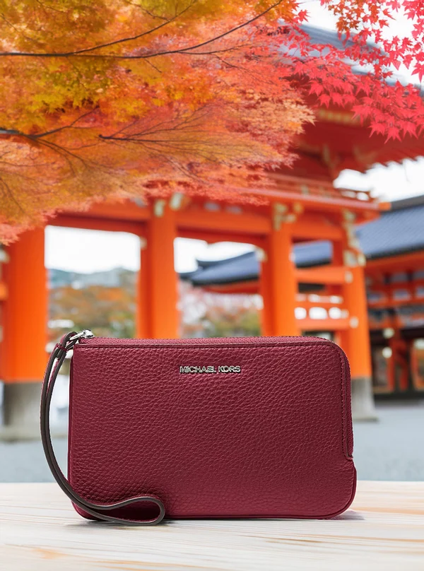 Michael Kors Small Wristlet Maroon