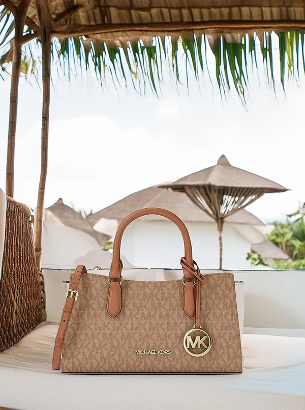 Michael Kors Small Logo Messenger Bag Camel