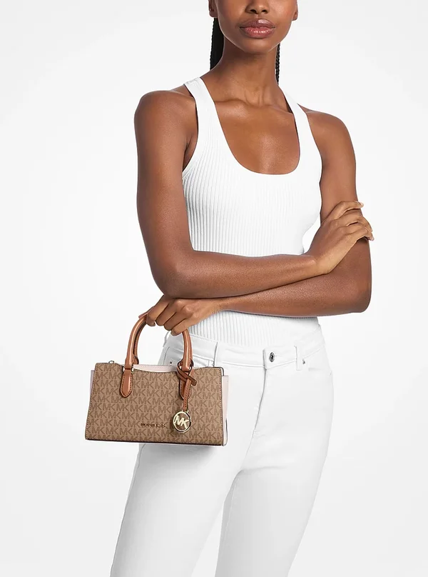 Michael Kors Small Logo Messenger Bag Camel