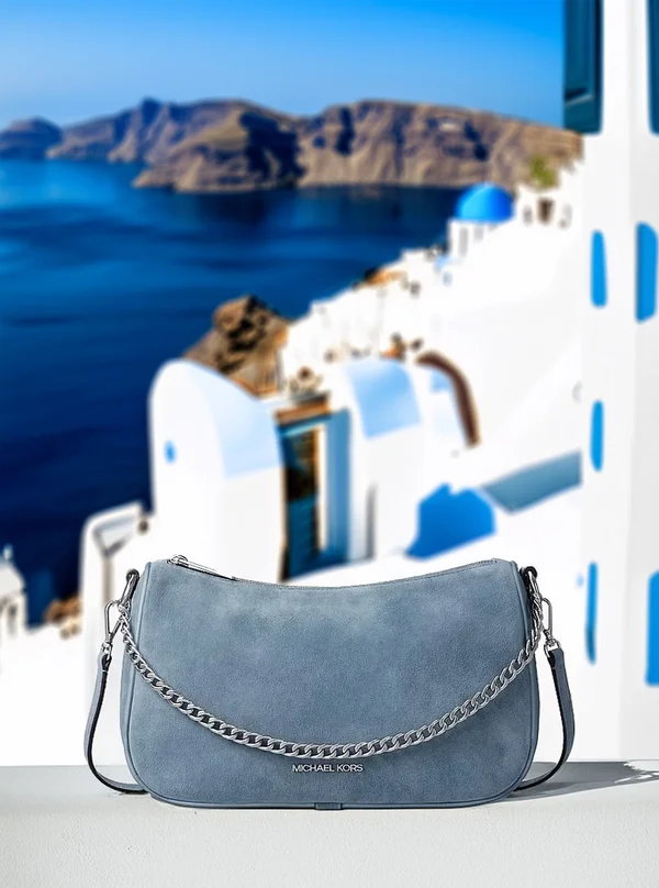 Michael Kors Medium Suede Convertible Crossbody Bag Denim