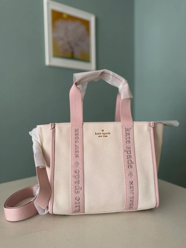 Kate Spade Kip Canvas Small Tote Rose Smoke