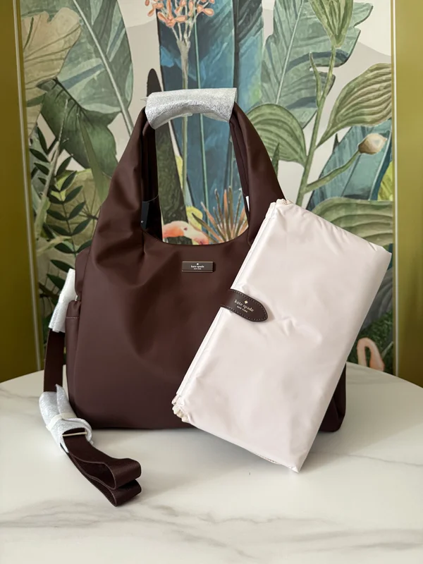 Kate Spade Carter Nylon Large Baby Bag Hot Fudge