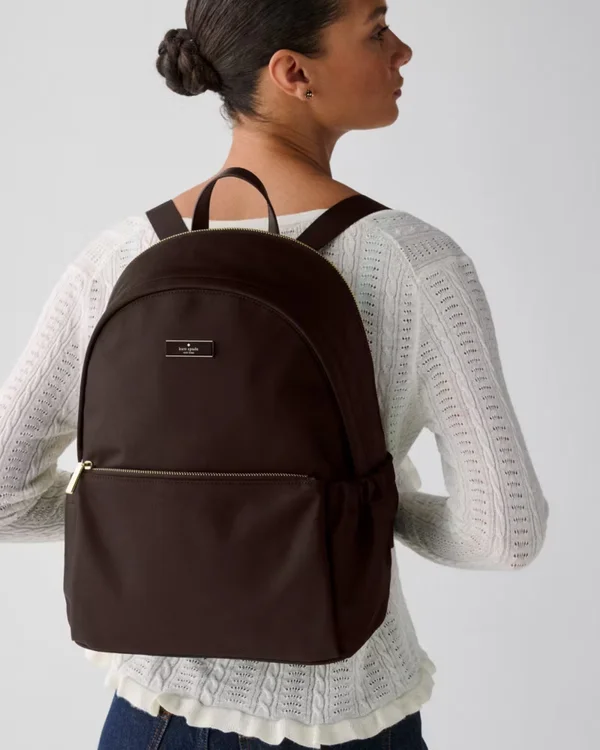 Kate Spade Carter Nylon Large Dome Backpack Hot Fudge