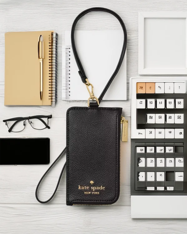 Kate Spade Card Case Lanyard Black