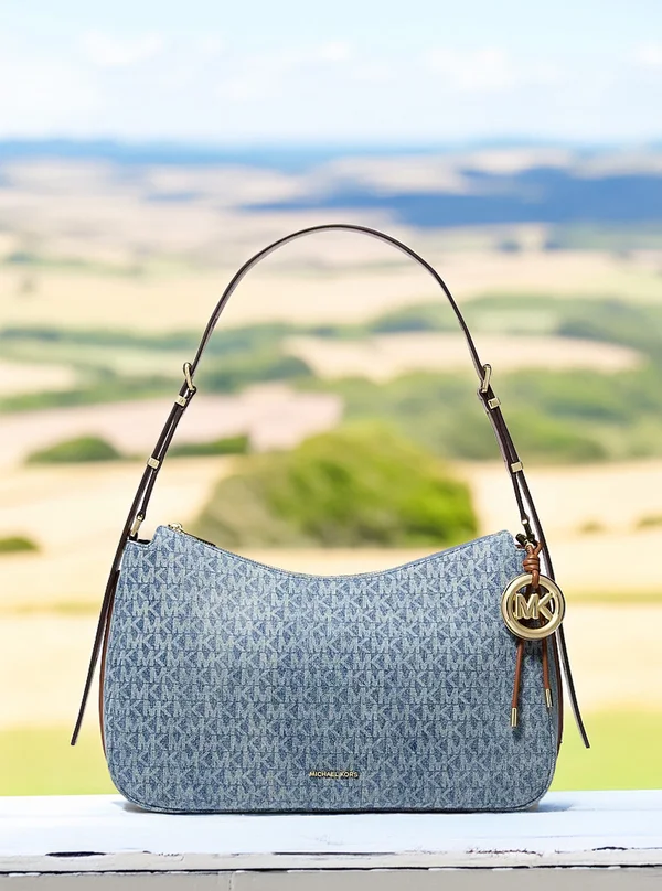 Michael Kors Nolita Medium Logo Denim Convertible Shoulder Bag