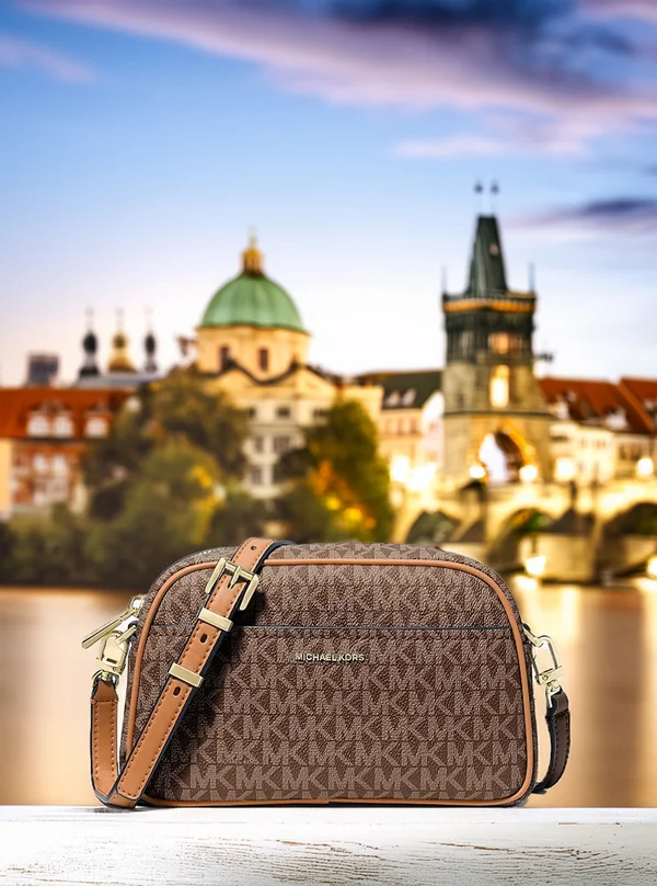 Michael Kors Small Logo Camera Crossbody Bag Brown/Acorn