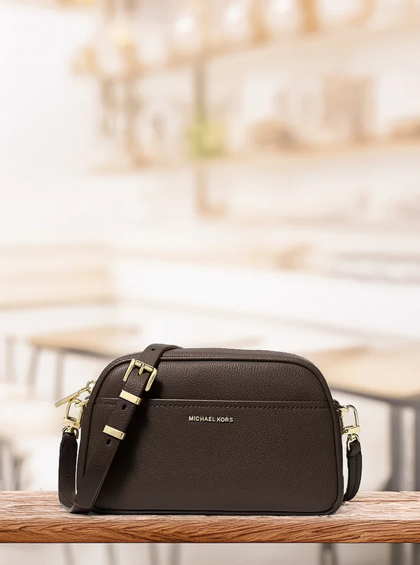 Michael Kors Small Leather Camera Crossbody Bag Chocolate