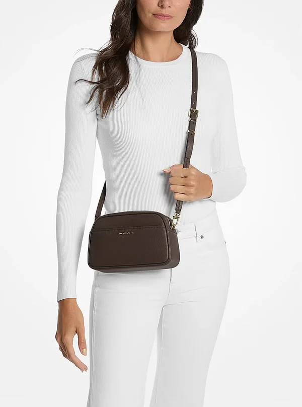 Michael Kors Small Leather Camera Crossbody Bag Chocolate